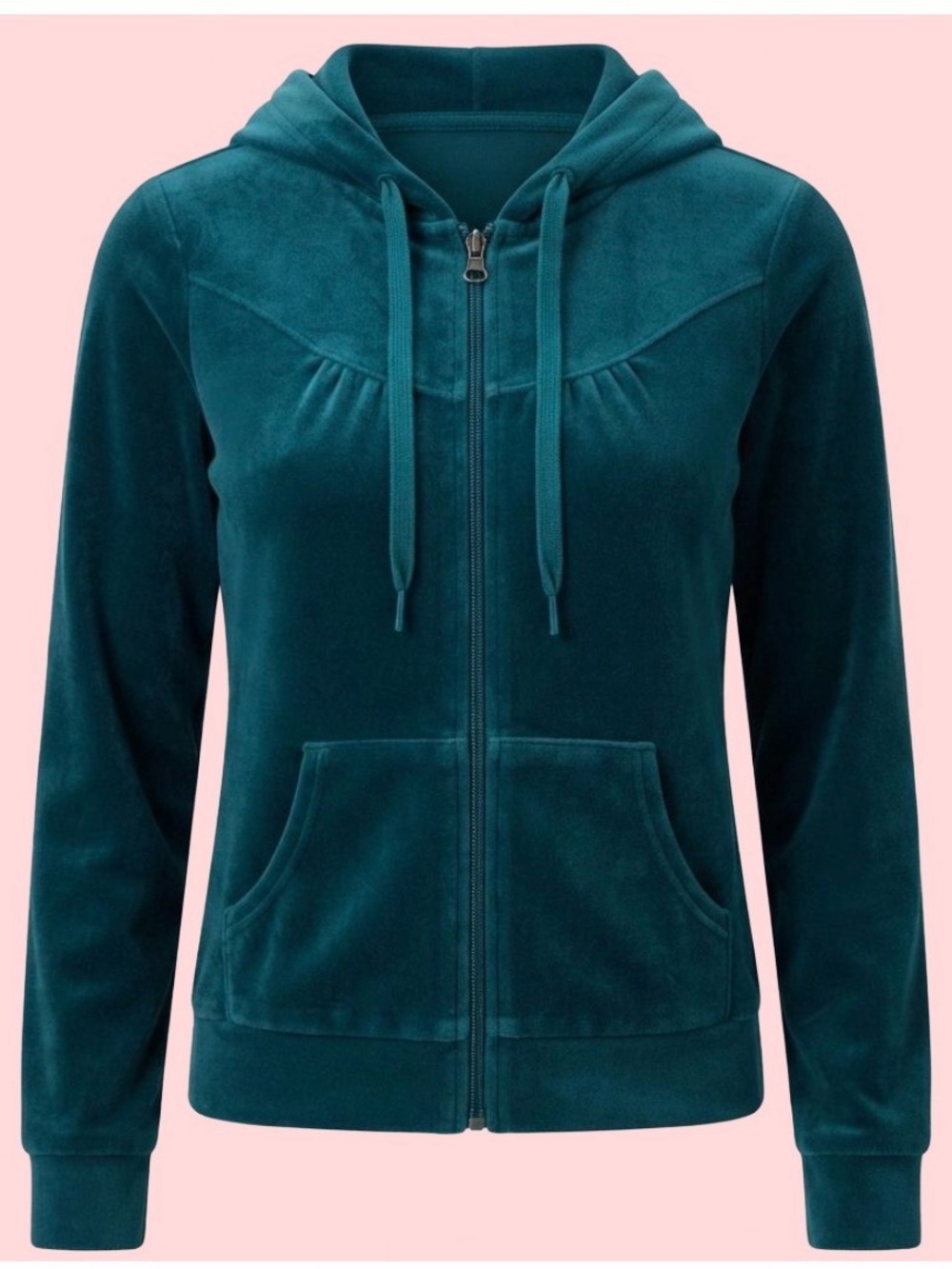 Route 66 Teal Velour Hoodie Size Small
